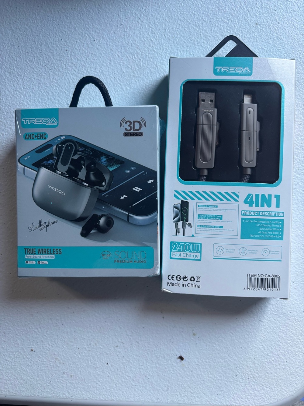 TREQA True Wireless Earbuds + 4-in-1 Fast Charge Cable